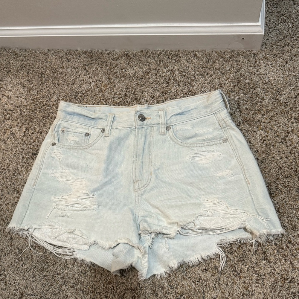 American eagle destroyed high rise mom jeans